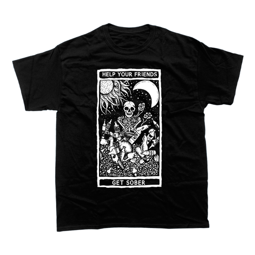 HELP YOUR FRIENDS GET SOBER T-SHIRT (BLACK)