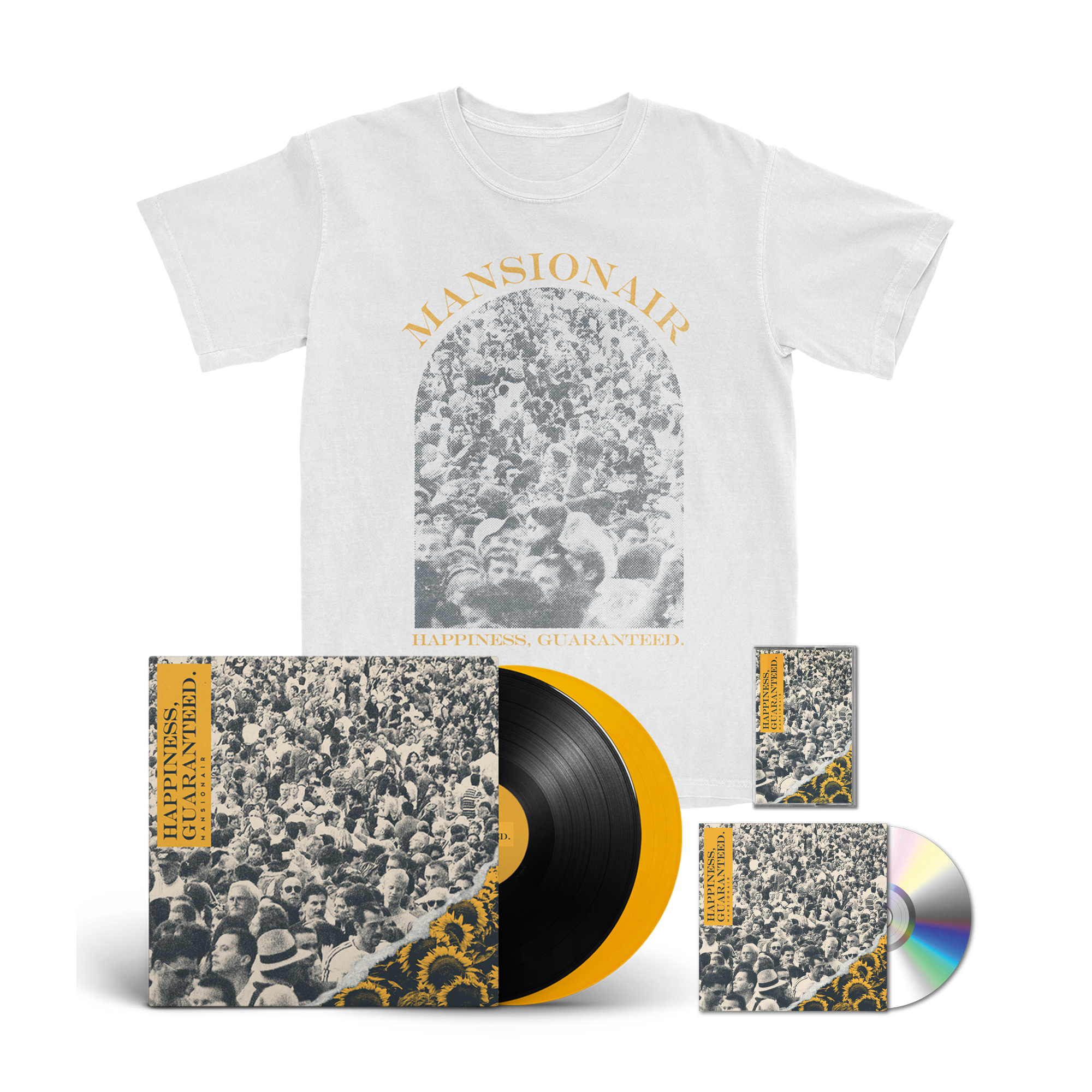 Mansionair | 'Happiness, Guaranteed' T-Shirt + Music Bundle