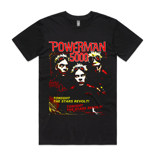 2000 \" POWERMAN 5000 \" バンドTシャツ Vintage 1999 Powerman 5000 Revolt T Shirt XL Black RARE PM5K